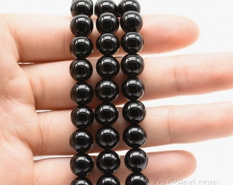 Black Onyx beads, AAA grade black round beads, 3mm 4mm 6mm 8mm 10mm 12mm agate gem stone beads strand, genuine loose stone beads, ONX20X0