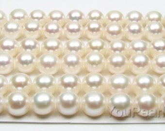 AA+ 9-10mm button pearls, real fresh water half drilled pearls, white loose pearl beads, genuine pearl wholesale, DIY earrings, FLB9010-X