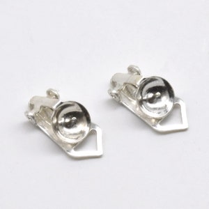 1548 - Sterling Silver Screw Back Clip-On Earring Findings with Ball & Loop