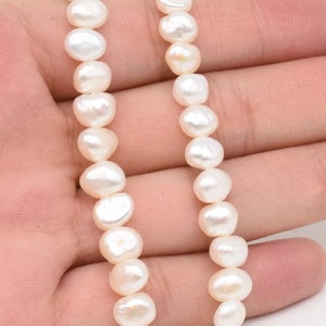 small nugget pearls, 3-4mm 4-5mm 5-6mm small pearls, 6-9mm center drilled pearls, white pearl natural freshwater pearls, fine pearl FN1X0-WS image 6