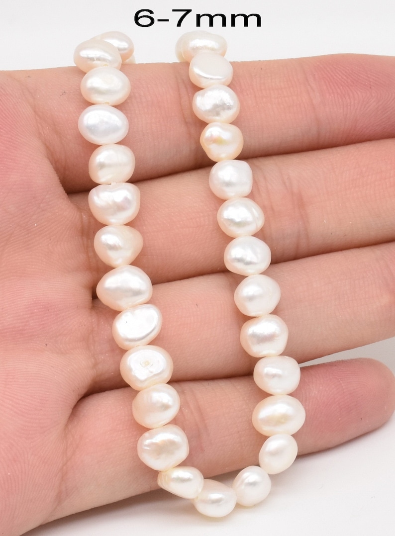 small nugget pearls, 3-4mm 4-5mm 5-6mm small pearls, 6-9mm center drilled pearls, white pearl natural freshwater pearls, fine pearl FN1X0-WS 6-7mm