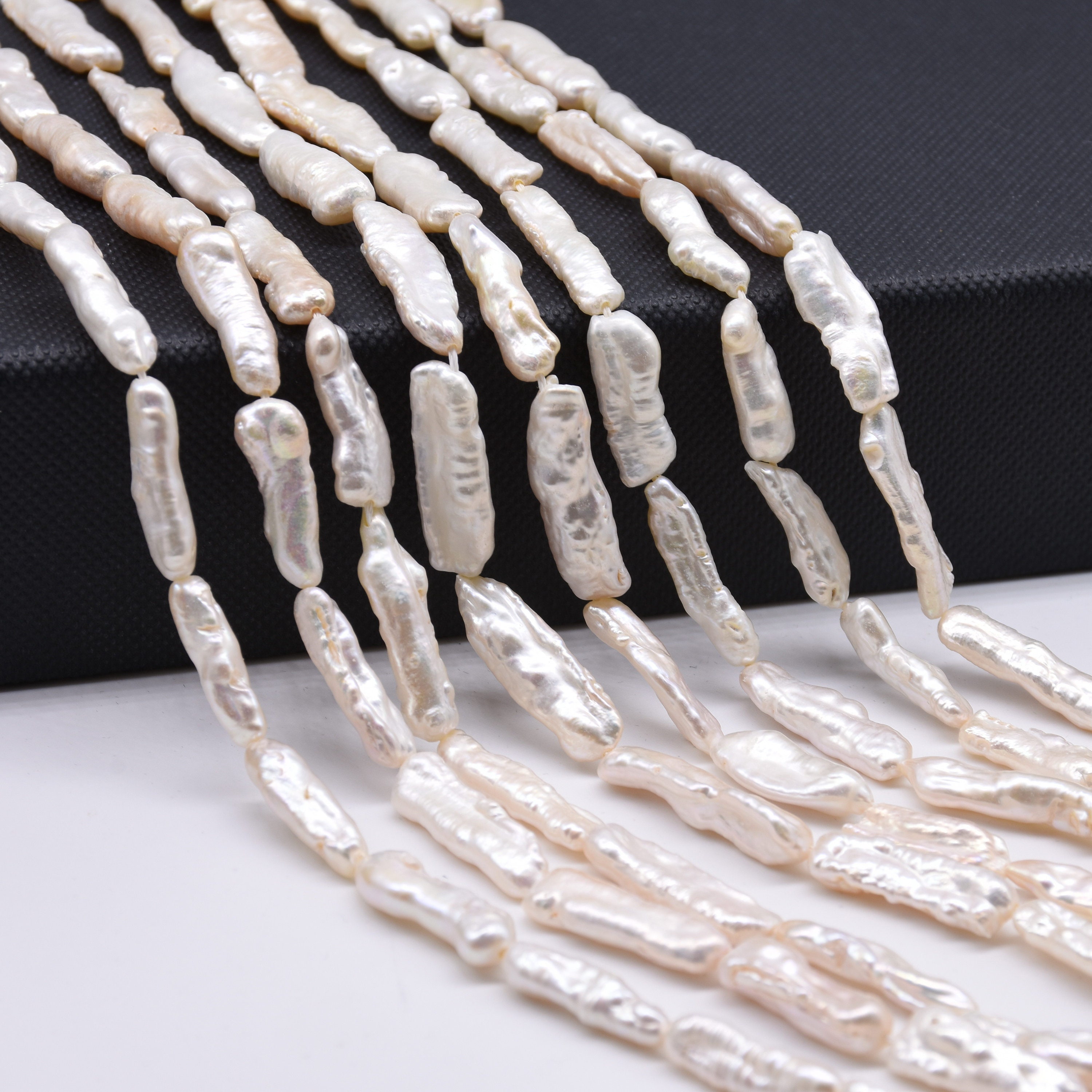 Biwa Pearls, White Freshwater Pearl, Center-drilled Pearls, Natural  Irregular Biwa Pearls, Genuine Pearl Full String on Sale, FW500-XS 
