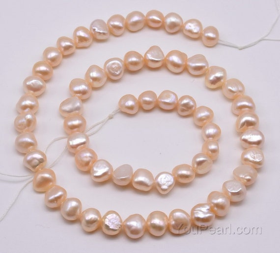 Natural 7-8mm Freshwater White Baroque Pearl Beads Necklace 18" AAA Natural 7-8mm Freshwater White Baroque Pearl Beads Necklace 18" AAA