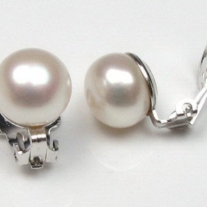 Pearl Clip On Earrings Non-Pierced 925 Sterling Silver Earrings Gold Vermeil Genuine Natural Fresh Water Pearl Earring Clip Earrings F1805-E White