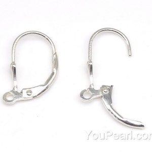 925 sterling silver ear hook with loop, lever back earrings hooks, Euro earwires, hooks findings , DIY earrings jewelry, EF1095