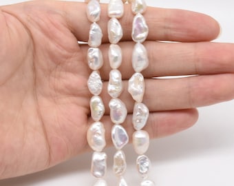 A grade white Keshi pearls, 7x10mm long drilled freshwater natural keishi reborn pearl beads, high lustrous genuine pearl on sale, FK570-WS