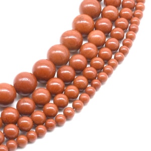 Red jasper beads, 4mm 6mm 8mm 10mm red stone round beads strand, natural genuine gemstone red beads, smooth round loose beads, RDJ20X0