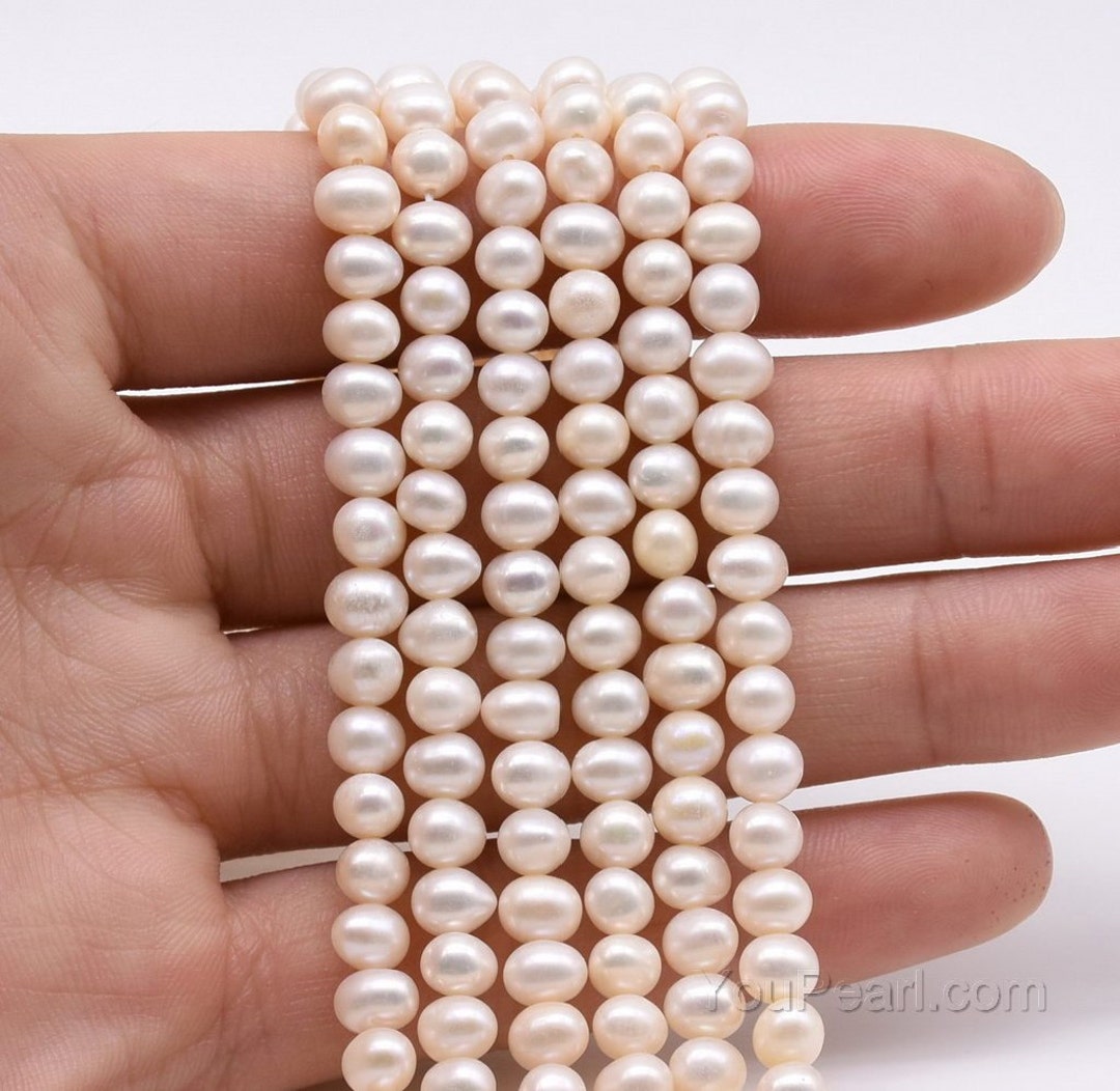 3/4/5/6/7/8/9mm Mini Small Button Pearls Real Natural Freshwater Pearl  Beads DIY for Necklace Bracelet Jewelry Wedding Gift - (Color: Purple  Pearl;