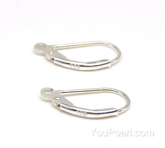 1 Pair Sterling Silver Top Notch Leverback Earring Hooks Earring Component  