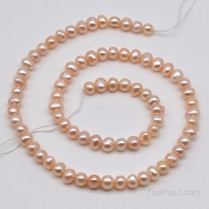 Natural pink pearls, 5-6mm small potato freshwater pearls, genuine natural loose pearl beads for making jewelry, pearl wholesale, FP300-XS