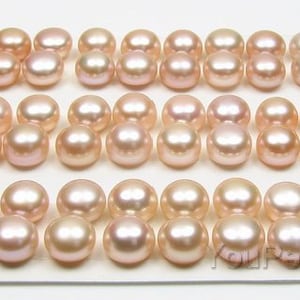 AA+ 8-9mm button pearl, high quality, pink freshwater pearl wholesale loose genuine pearl beads, half drilled, ladies jewelry, FLB8090-X