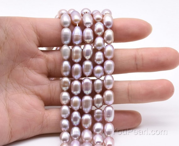 5A Quality Natural Freshwater Rice Pearl Beads (White/Pink/Purple