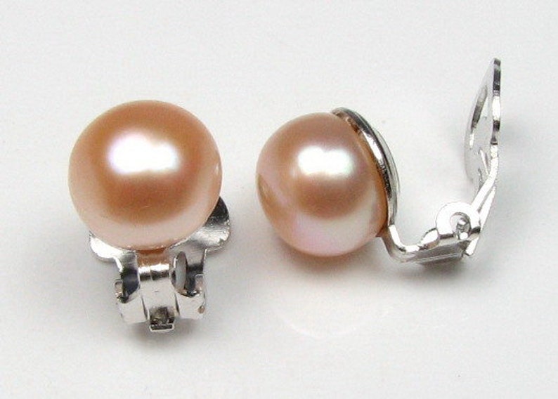 Pearl Clip On Earrings Non-Pierced 925 Sterling Silver Earrings Gold Vermeil Genuine Natural Fresh Water Pearl Earring Clip Earrings F1805-E Pink