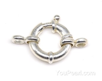 Bolt ring, spring ring clasp, pearl clasp, bracelet necklace clasps, 925 sterling silver jewelry findings 10mm, 12mm, 13mm, 14mm CS11X0
