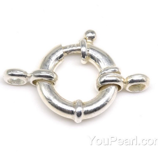 Anillo de perno, cierre de reasa, cierre de perla, cierres para pulseras y collares, accesorios de joyería de plata de ley 925 de 10 mm, 12 mm, 13 mm, 14 mm CS11X0