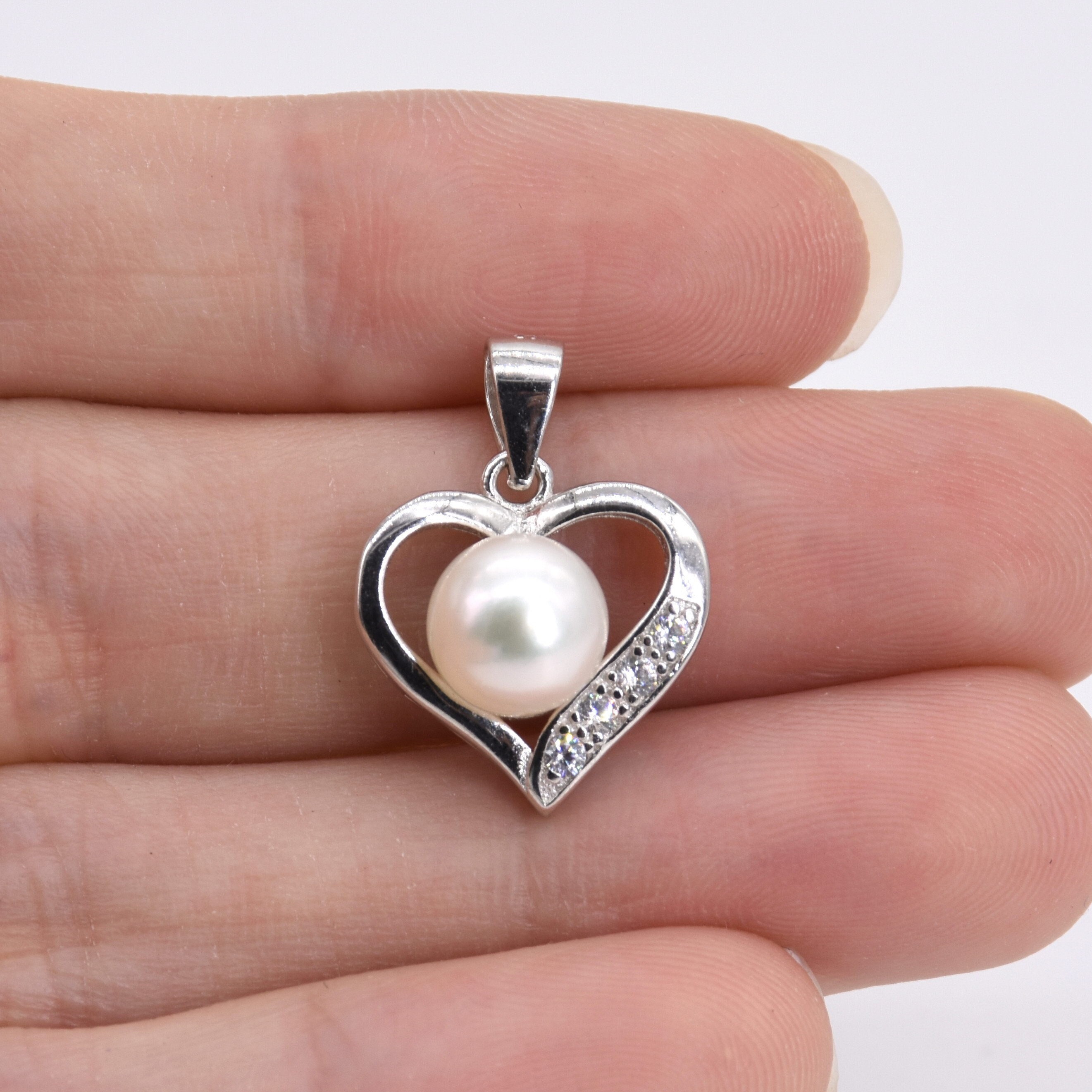 Pearl Cage Pendant, Sterling Silver Pearl Cage, Lotus Flower Pearl Cage Necklace, Wish Pearl Pendant, White Real Pearl Charm, F3000-P