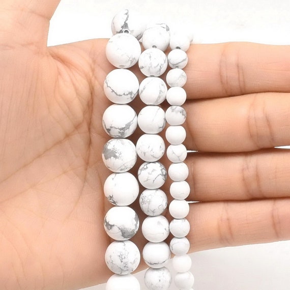 Matte Howlite Beads 4mm 6mm 8mm 10mm White Howlite Beads Natural