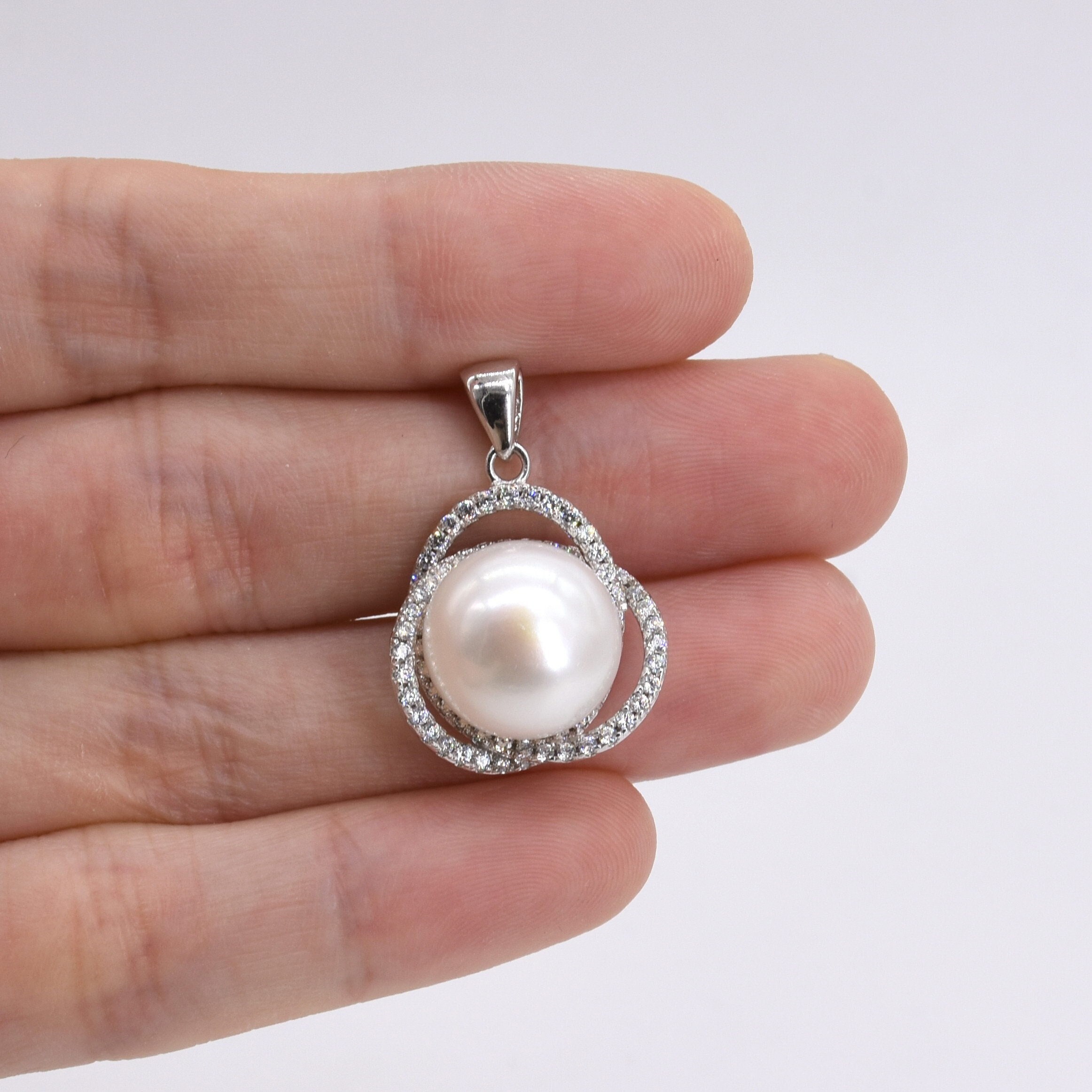 A+ Grade Cultured Freshwater Pearl Earrings April Cubic Zirconia 14K Gold-Fill A+ Grade Cultured Freshwater Pearl Earrings April Cubic Zirconia 14K Gold-Fill