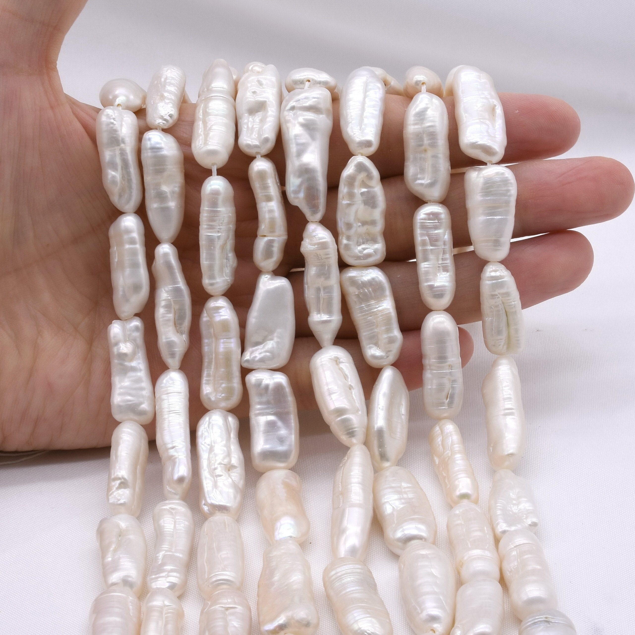 Biwa Pearl Long Drilled Stick Pearls Natural White Biwa Etsy