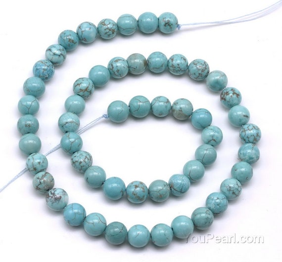 White Howlite Turquoise Gemstone Round Beads 15'' 3mm 4mm 6mm 8mm 10mm 12mm 14mm 