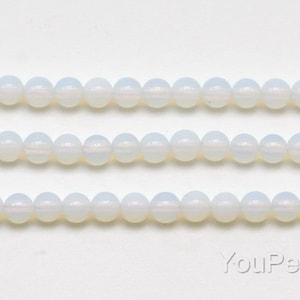 White opal beads, 3mm round, A grade gemstone beads, seed stone beads, small round opal gem beads strand, beads supplies, OPL2007