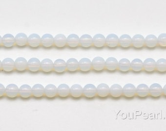 White opal beads, 3mm round, A grade gemstone beads, seed stone beads, small round opal gem beads strand, beads supplies, OPL2007