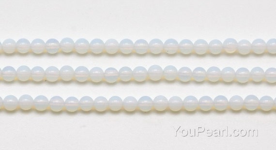 White opal beads, 3mm round, A grade gemstone beads, seed stone beads, small round opal gem beads strand, beads supplies, OPL2007