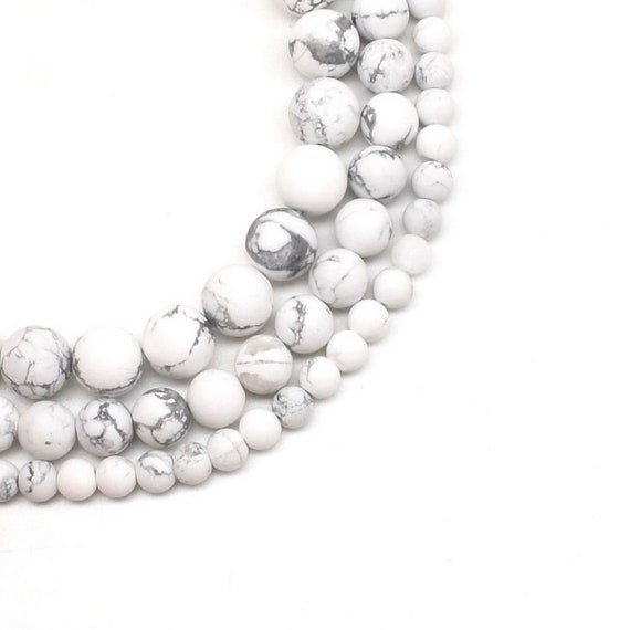 Airssory 10 fili di perle di pietre preziose naturali di Howlite fili
