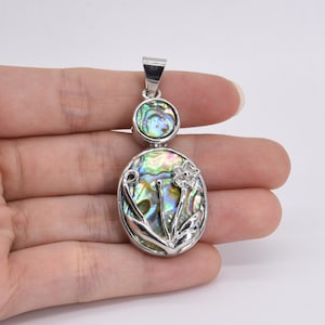 Abalone shell pendant, paua oval pendant, sea shell pendant, charm paua shell pendant, abalone charm, SH1475-AP