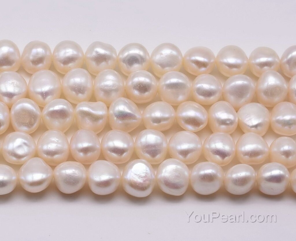 Bellezza 9-10 Mm Perla Vera Perla Sciolta Barocca Naturale Acqua - Foto 4