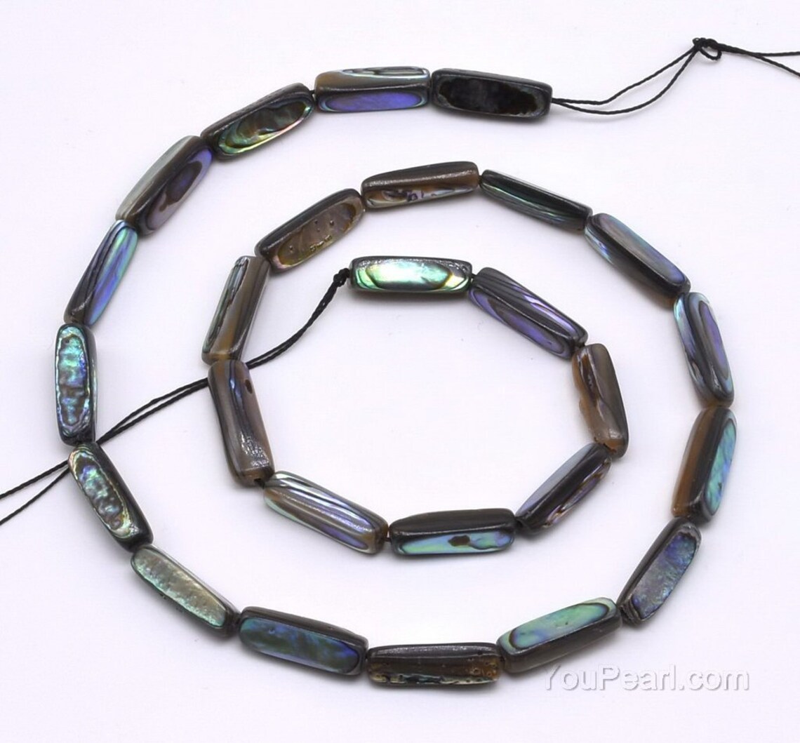 Paua Abalone Shell, Bar Shape Abalone Beads 6x16mm, Genuine Paua Shell ...