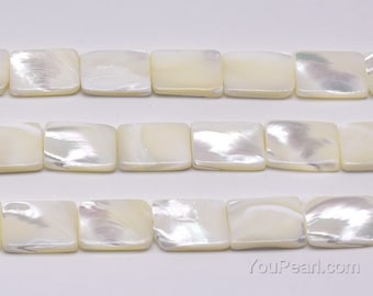 White mother of pearl beads, 6x8mm 8x10mm 10x14mm 13x18mm 15x20mm 18x25mm MOP beads, rectangle sea shell, shell beads full strand, MOP10X0