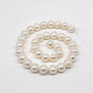 Genuine freshwater pearls, 12-13mm large white pearls, large hole available, natural big pearl beads for necklace, FQ820-WS image 2