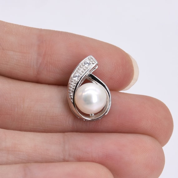 Ciondolo In Argento Sterling Massiccio 925 Con Perla D'acqua - Foto 7