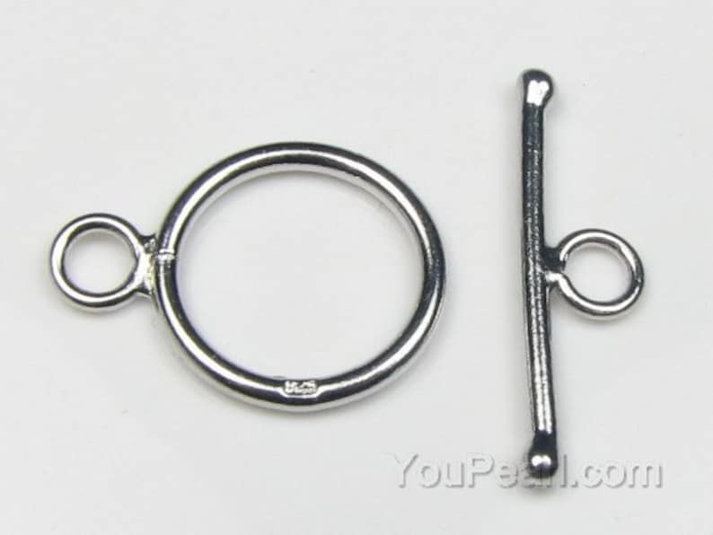Toggle Clasp, 925 Sterling Silver Clasp, Smooth Round Closed Clasp, Bar ...
