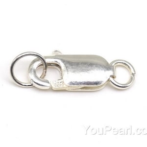 Lobster claw trigger clasp, sterling silver clasp, pearl clasp, silver lobster clasp, jewelry findings, 10mm 12mm 14mm available, CS108X image 1