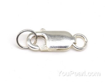 Lobster claw trigger clasp, sterling silver clasp, pearl clasp, silver lobster clasp, jewelry findings, 10mm 12mm 14mm available, CS108X