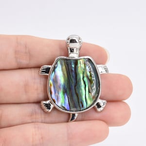 Turtle Charm, Abalone Shell Pendant, Paua Abalone Pendant, Tortoise Shell Pendant, Paua Shell Animal Charm, Turtle Pendant SH1555-AP