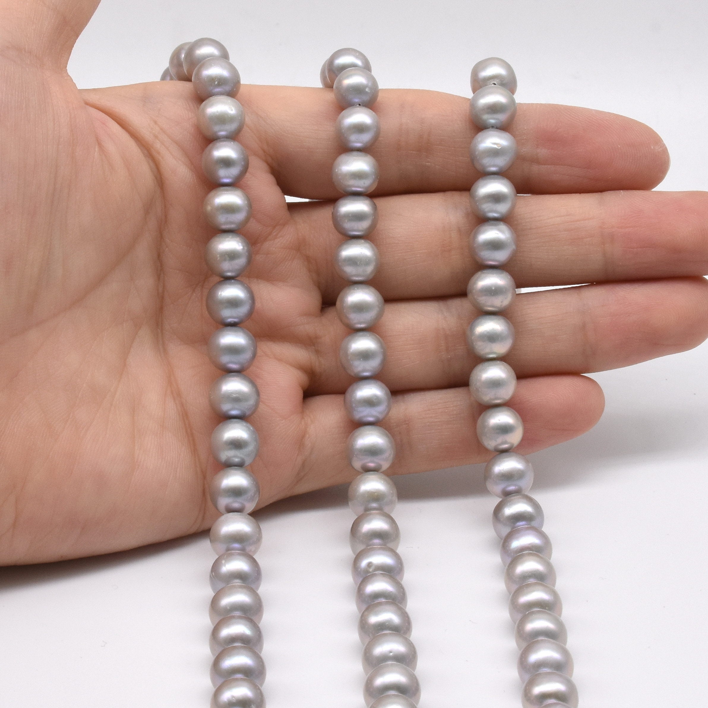 Light Brown Color Near Round Shape Genuine Freshwater Pearl Strand 8 To 8.5 MM Light Brown Color Near Round Shape Genuine Freshwater Pearl Strand 8 To 8.5 MM