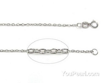 Corrente em prata de lei 925, corrente de elos ovais, corrente de cabo de prata, colar com pingente, corrente para confecção de joias com berloques, 50 cm (20 polegadas), SC1110