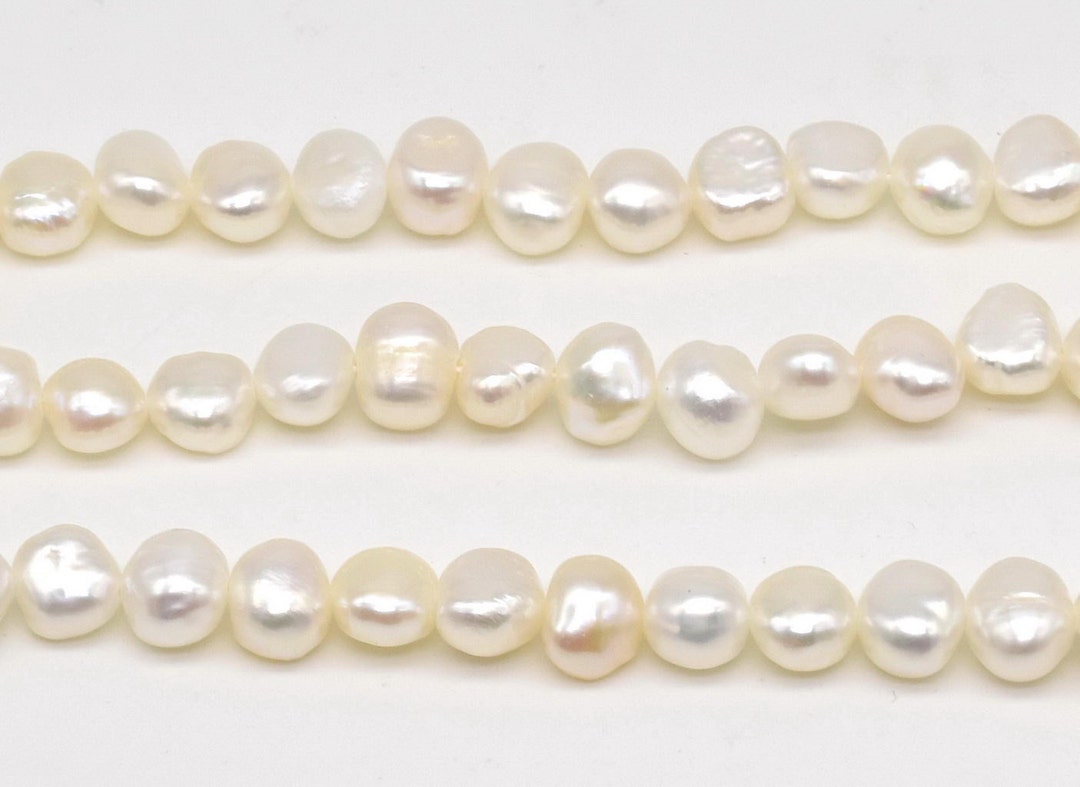 6-7mm Baroque Pearls, White Nugget Pearl Beads, Cultured Real Pearls,  Genuine Freshwater Pearl Strands, Pearl Jewelry, FN300-WS - Etsy