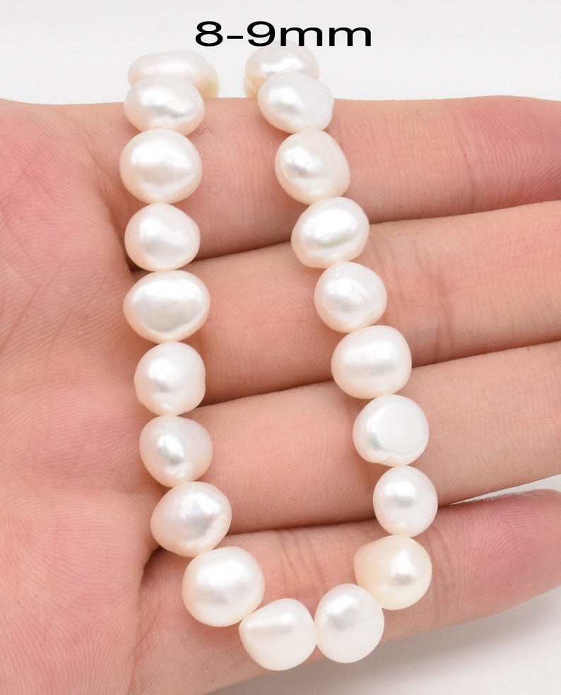 small nugget pearls, 3-4mm 4-5mm 5-6mm small pearls, 6-9mm center drilled pearls, white pearl natural freshwater pearls, fine pearl FN1X0-WS 8-9mm