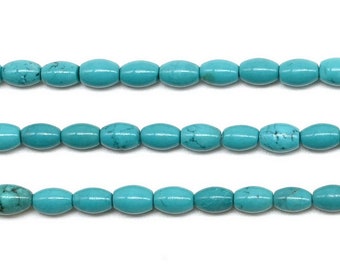 Double Drilled- 12x16mm Blue Turquoise gemstone Ablong rectangle oval bracelet Beads connector 18pcs 8INCH