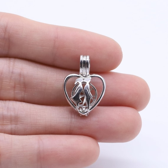 ネックレス・ペンダント +ENGBROX+ silver925 lovers heart pearl necklace EBNL24006SV Lover Heart 925 Sterling Silver Pearl Cage, Freshwater Pearl