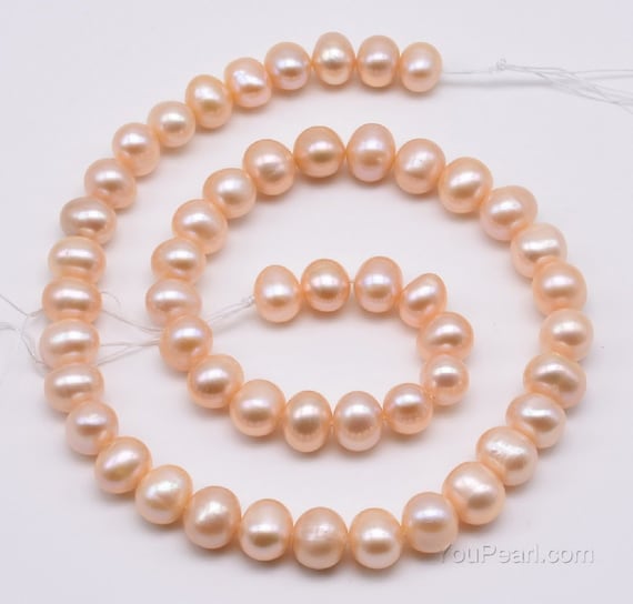 8-9mm Real natural White pink purple Freshwater Cultured Pearl Loose Beads 15" 