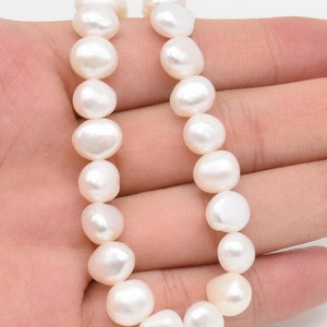 Freshwater Baroque Nugget Pearl Beads - White - 10mm - 14mm