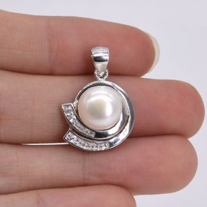 Pearl Pendant, Natural Pearl Charm, Big Freshwater Pearls, Sterling 925 Silver Pearl Necklace For Sales, 10-11mm Pearl In Colors, F1645-WP