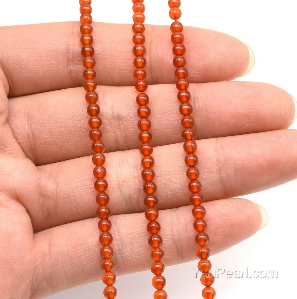 Perline Corniole Rosse Tonde Piatte 8mm – Filo Da 45 Perline – Charming Beads