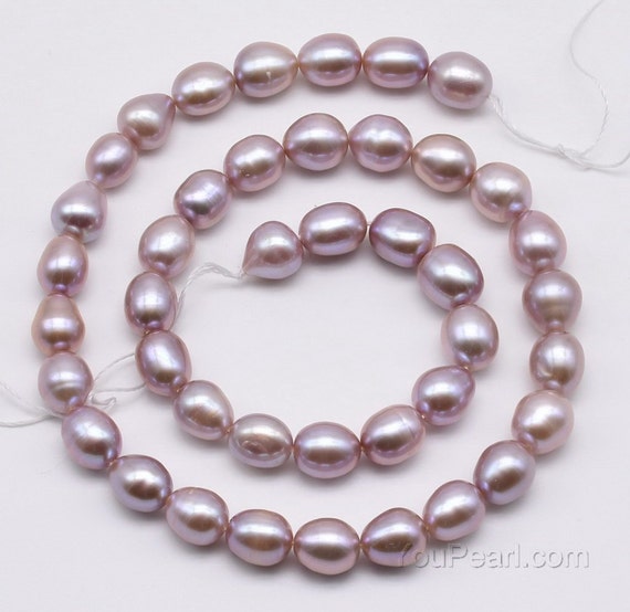 9mm Dyed Cultured Freshwater Pearl Necklace Lavender and Fine Silver Plate 9mm Dyed Cultured Freshwater Pearl Necklace Lavender and Fine Silver Plate