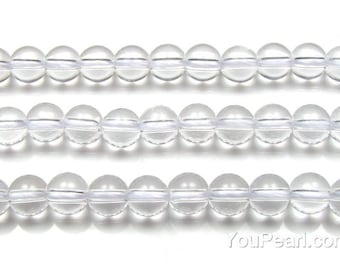 Perles de quartz cristallin, 4mm 6mm 8mm 10mm 12mm brin de gemme naturelle, perles cristallines, perles rondes de quartz véritables, perles de pierre précieuse lâches CQZ20X0